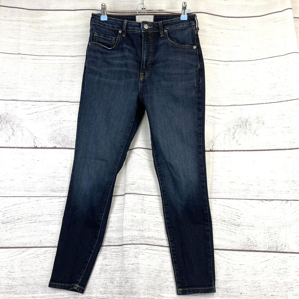 Everlane The Curvy High-Rise Skinny Jean Dark Blue Wash Size 29 Crop